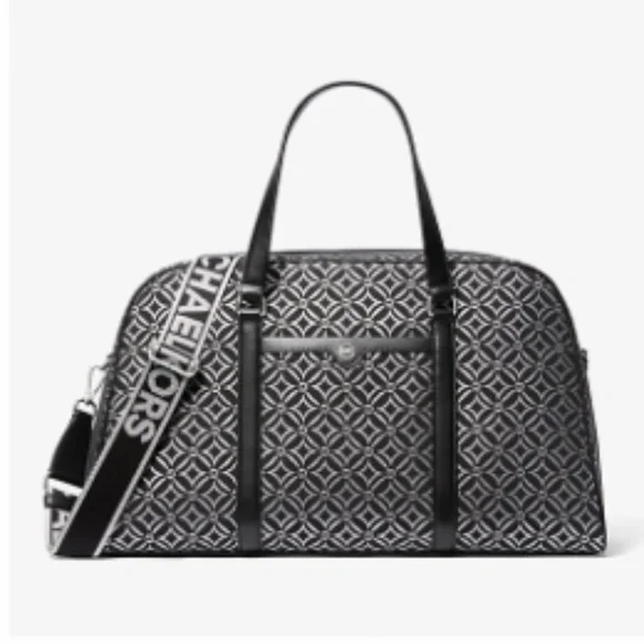 Jet Set Travel Extra-Large Metallic Logo Jacquard Weekender Bag - Picture 2 of 8